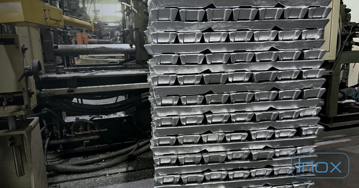 Stacked aluminium ingots, the raw material for aluminium die casting