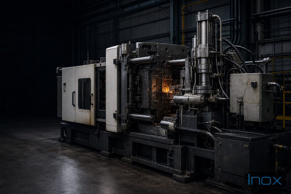 Hot chamber die casting machine running zinc