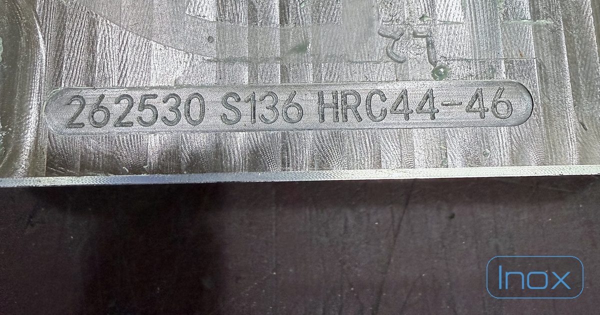 A block of S136 mould steel in the in-house tool room